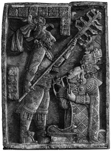 Maya Prints: A victim before the Maya god Kukulkan, 1901