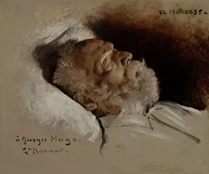 Victor Marie Hugo Prints: Victor Hugo sur son lit de mort, 22–05–1885. Creator: Leon Joseph Florentin Bonnat