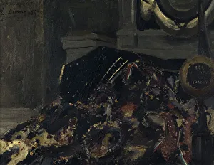 Victor Marie Hugo Prints: Victor Hugo's coffin covered with wreaths, 1885. Creator: E Durang