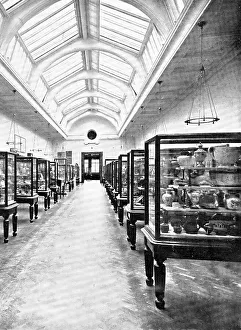 Victoria Albert Museum Prints: The Victoria and Albert Museum: in the ceramic section... 1909. Creator: Clarke & Hyde