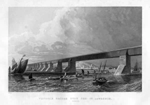 Canada Gallery: Victoria Bridge over the St Lawrence, Canada, 1886. Artist: Saddler