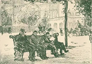 Emil Prints: On the Victoria Embankment, 1898. Artist: Emil Orlik
