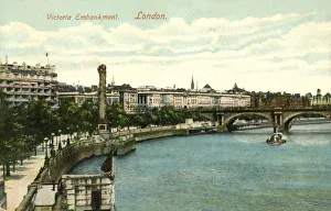 Waterloo Bridge Gallery: Victoria Embankment - London, 1906. Creator: Unknown