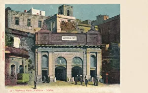 Maltese Prints: Victoria Gate, Valletta - Malta, c1900