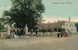 Group Of People Prints: Victoria Hotel Ambala, c1900