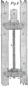 Lifting Gear Prints: The Victoria Tower - Elevation of the Hoisting-Screw, 1850. Creator: Unknown