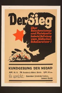 Adolf Hitler Prints: Victory over Bolshevism and plutocracy means being freed from the Jewish parasite!
