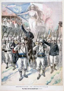 Malagasy Prints: Victory!!, French intervention in Madagascar, 1895. Artist: F Meaulle