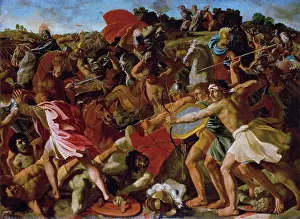 Casque Prints: Victory of Joshua over the Amalekites, 1623. Creator: Nicolas Poussin