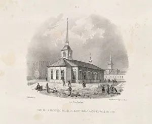 Montferrand Prints: Vief of the first first St. Isaacs Church in 1710 (From: The Construction of the Saint Isaacs Cathedral)