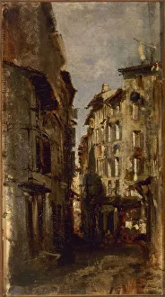 Ziem Felix Prints: Vieilles maisons, between 1850 and 1900. Creator: Felix Francois Georges Philibert Ziem
