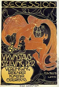 1899 Prints: Vienna Secession, Fifth Exhibition poster, 1899