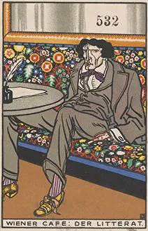 Viennese Cafe: The Man of Letters (Wiener Cafe: Der Litterat), 1911. Creator: Moritz Jung
