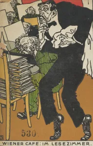 Images Dated 4th December 2020: Viennese Cafe: In the Reading Room (Wiener Cafe: Im Lesezimmer), 1911. Creator: Moritz Jung