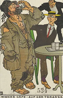 Viennese Cafe: On the Terrace (Wiener Cafe: Auf der Terasse), 1911. Creator: Moritz Jung