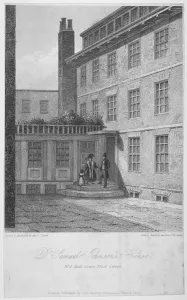 John Thomas Prints: View of no 8 Bolt Court, where Dr Samuel Johnson lived, City of London, 1835. Artist