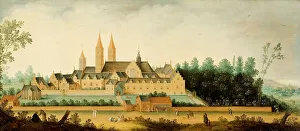 Gable Prints: View of the Abbey of Egmond-Binnen, 1638. Creator: Claes Jacobsz van der Heck