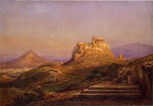 Images Dated 20th June 2013: View of the Acropolis from the Pnyx, 1863. Artist: Muller, Rudolf (1802-1885)