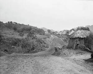 Habitation Prints: View of Ainu village, 1908. Creator: Arnold Genthe