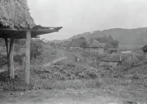Habitation Prints: View of Ainu village, 1908. Creator: Arnold Genthe