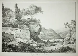Charles Philibert De Lasteyrie Prints: View of Albano, 1817. Creator: Claude Thiénon