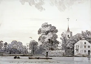 Wash Prints: View of All Saints Church, Fulham, London, 1836. Artist: Andrew Picken
