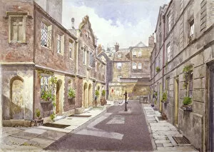 Almshouse Gallery: View of almshouses in Cock Court, Jewry Street, City of London, 1886. Artist