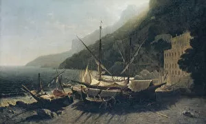 Amalfi Campania Italy Collection: View at Amalfi, Bay of Salerno, 1857. Creator: George Loring Brown