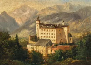 Innsbruck Prints: View of Ambras Castle, 1874. Creator: Lepie, Ferdinand (1824-1883)