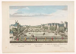 View of the Amstelsluizen and Diaconie Weeshuis in Amsterdam, 1745-1775. Creator: Anon