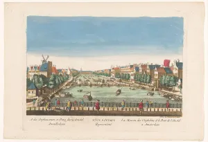Daumont Jean Francois Prints: View of the Amstelsluizen and Diaconie Weeshuis in Amsterdam, 1745-1775. Creator: Anon