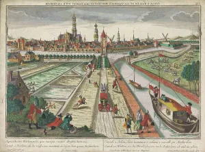 Towpath Prints: View of the Amsterdam Canal in Haarlem, 1742-1801. Creator: Johann Jakob Stelzer