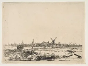 View of Amsterdam from the Northwest, ca. 1640. Creator: Rembrandt Harmensz van Rijn View of Amsterdam from the Northwest, ca. 1640. Creator: Rembrandt Harmensz van Rijn