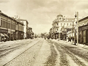 View of the Arbat Street from the Church of the Life-Giving Trinity, Moscow, Russia, 1888