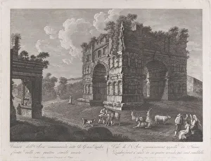View of the Arch of Janus, with shepherds and goats in the foreground, 1795-1800 View of the Arch of Janus, with shepherds and goats in the foreground, 1795-1800