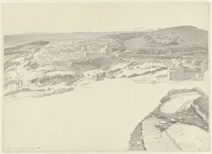 Joseph August Knip Prints: View of Ariccia from Genzano, c.1810. Creator: Josephus Augustus Knip