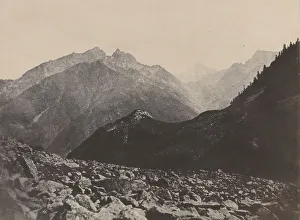 View of the Arruns Pass and Peak from the Pont de Soube, 1852. Creator: John Stewart View of the Arruns Pass and Peak from the Pont de Soube, 1852. Creator: John Stewart