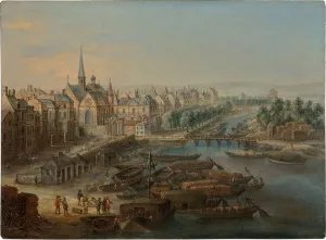 View of the Arsenal, the port Saint Paul and the quai des Celestins in Paris, 1730s