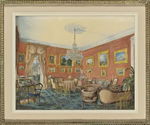 Eduard 1807 1887 Gallery: View of the artists drawing room in his townhouse by the Neva in St. Petersburg, 1859