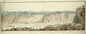 Sketch Book Prints: View of the Augrabies Falls on the Orange River, 1778-1779. Creator: Robert Jacob Gordon