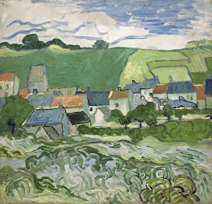 Shower Prints: View of Auvers, 1890. Artist: Gogh, Vincent, van (1853-1890)