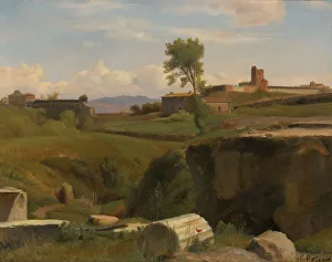 Laid Down On Canvas Prints: View on the Aventine Hill, Rome. Creator: Romain-Etienne-Gabriel Prieur