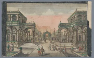 Istanbul Turkey Prints: View of an avenue towards a cypress garden in Constantinople, 1742-1801. Creator: Anon