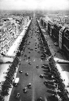 Town Planning Gallery: View of the Avenue des Champs Elysees, Paris, 1931.Artist: Ernest Flammarion