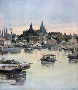 Bangkok Prints: View of Bangkok, 1893. Artist: Henri Meyer