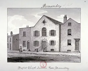 John Chessell Prints: View of the Baptist Chapel on Jamaica Row, Bermondsey, London, 1826