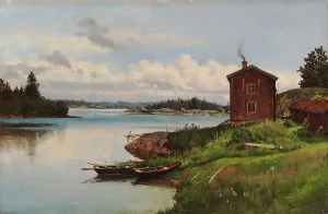 Strait Prints: View of the Barösund Strait, a Study, 1869. Creator: Hjalmar Munsterhjelm