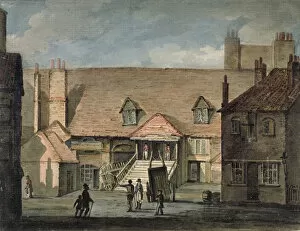 Guarding Collection: View of barracks in Scotland Yard, Whitehall, Westminster, London, 1818