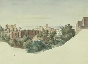 Friedrich Prints: View of the Basilica of Saints John and Paul in Rome. Creator: Friedrich Olivier