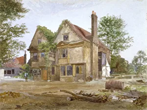Camberwell Prints: Front view of Basing Manor House, Peckham High Street, Camberwell, London, 1884. Artist